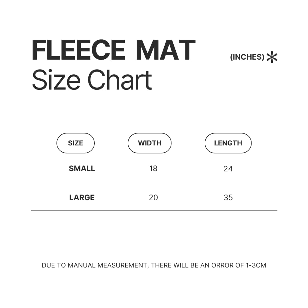 Fleece Mat Size Chart - Demon Slayer UK Shop