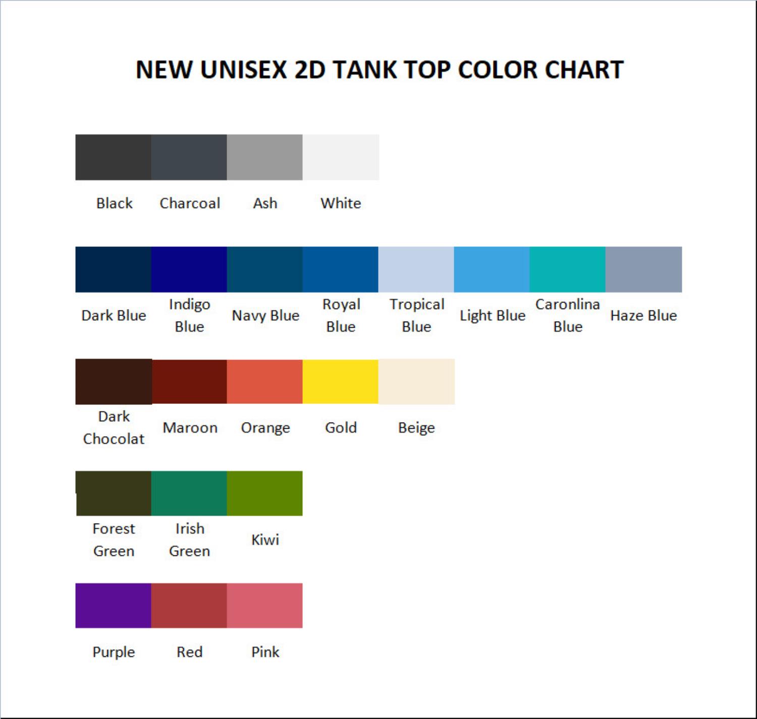 tank top color chart - Demon Slayer UK Shop