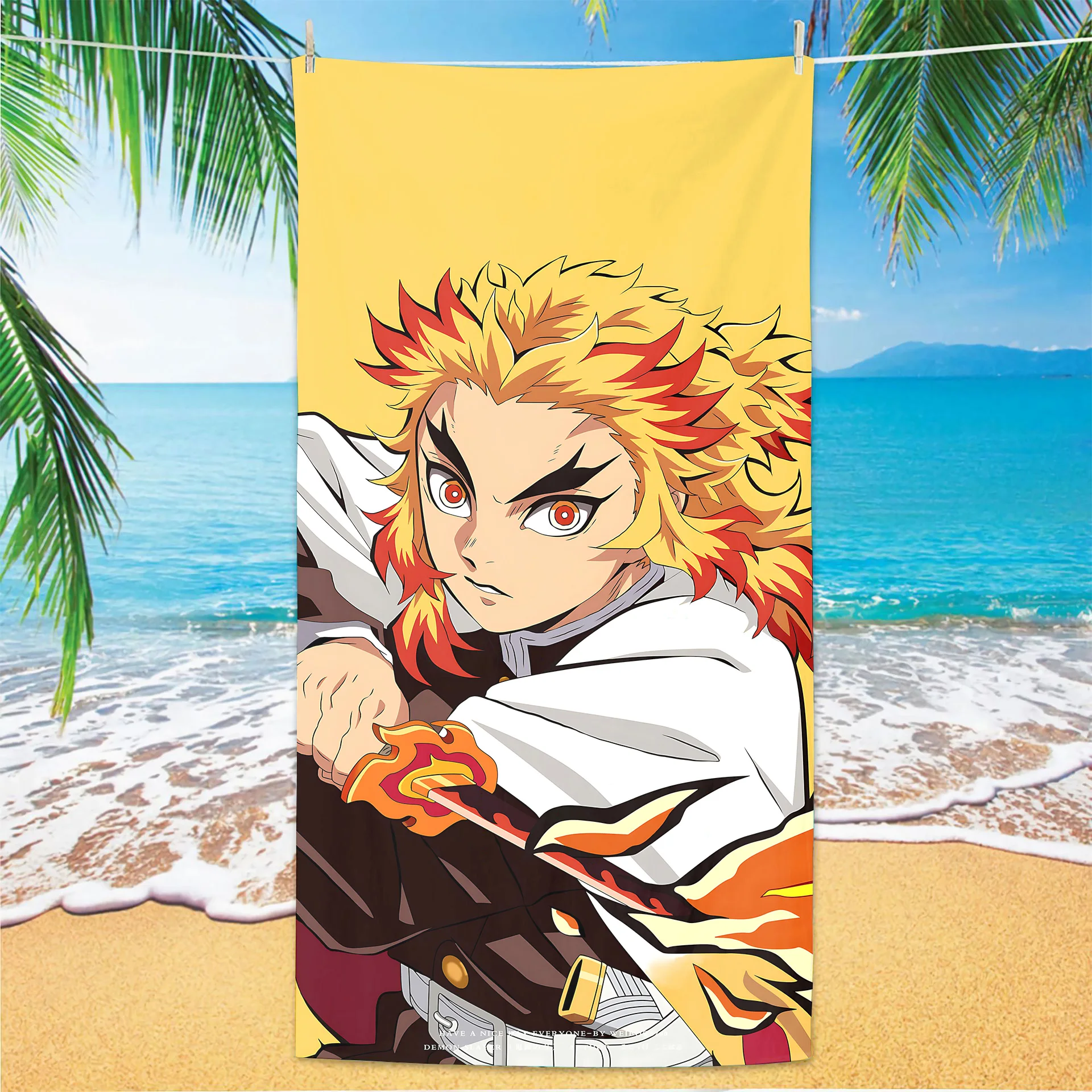Must Try Anime Demon Slayer Beach Towels