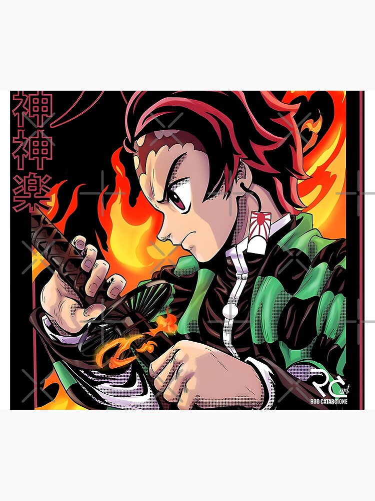 Flammable Art Work Of Slayer Yaiba Animes Film Tapestry - Image 2