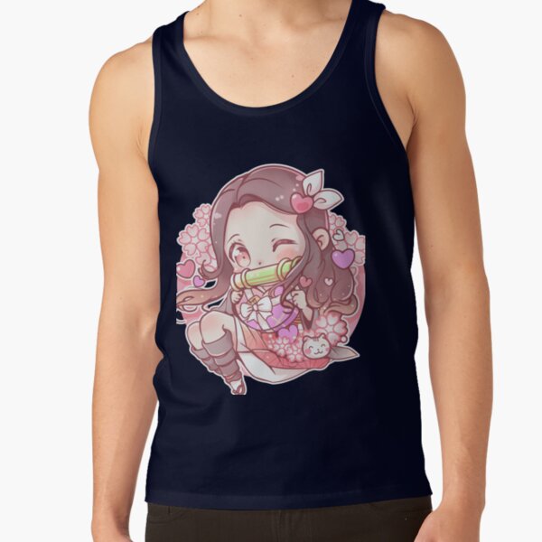 Cute Nezuko Demon Slayer Fanart Tank Top - Image 6