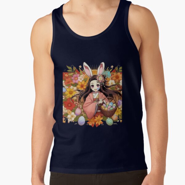Nezuko S Easter Spirit Anime Meets Spring Joy Tank Top - Image 6