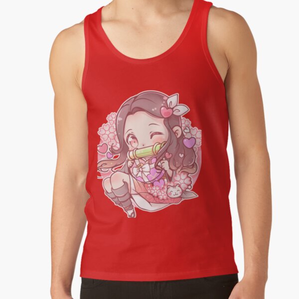 Cute Nezuko Demon Slayer Fanart Tank Top - Image 5