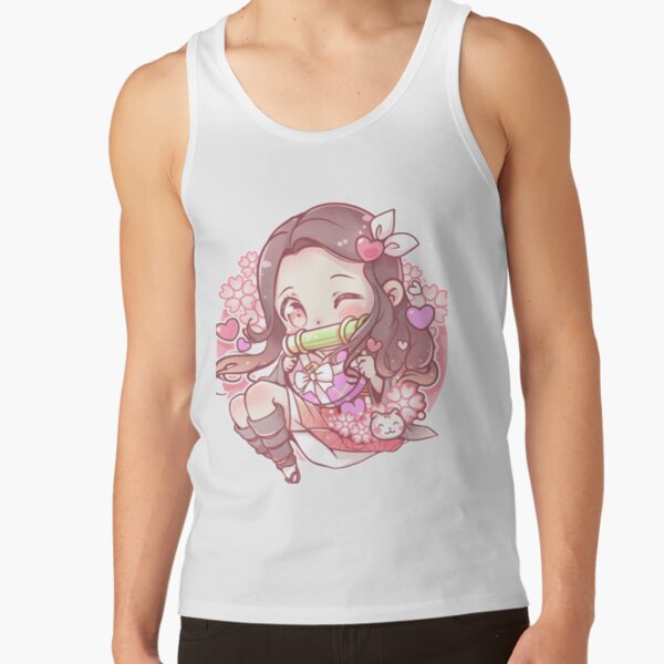 Cute Nezuko Demon Slayer Fanart Tank Top