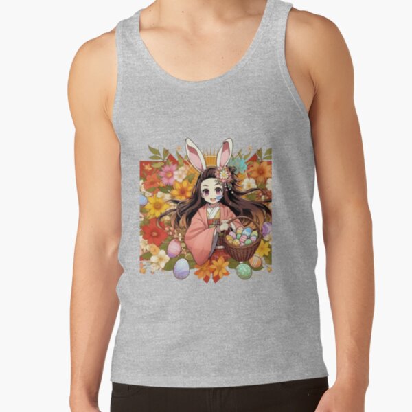 Nezuko S Easter Spirit Anime Meets Spring Joy Tank Top - Image 5
