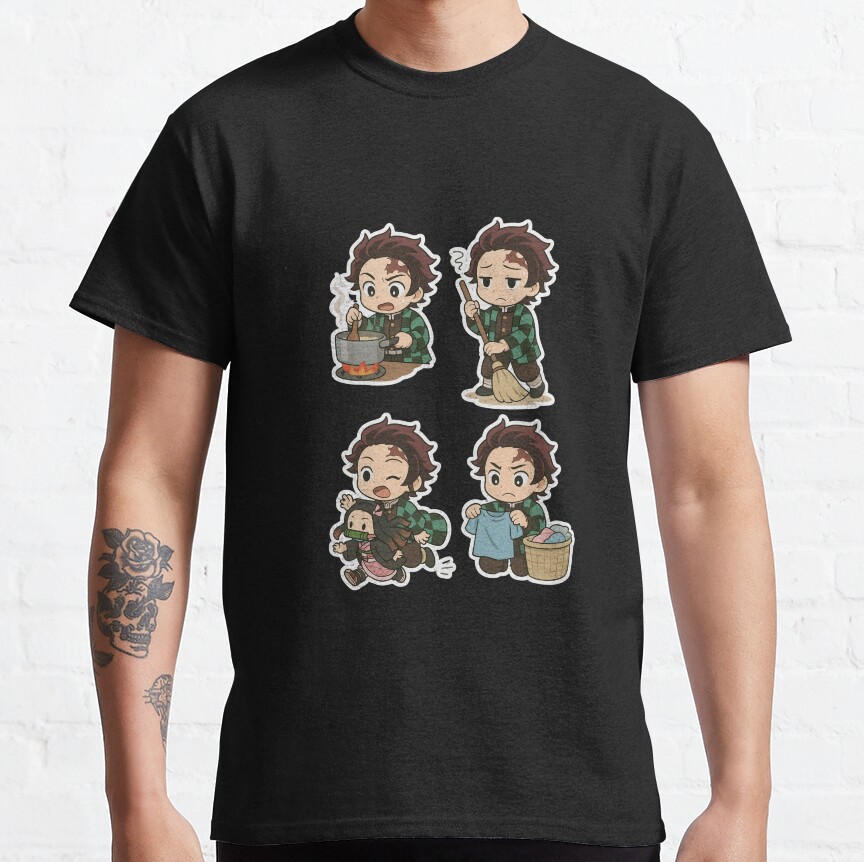 Tanjiro S Daily Struggles Funny Chibi Moments Of Everyday Chaos T-shirt