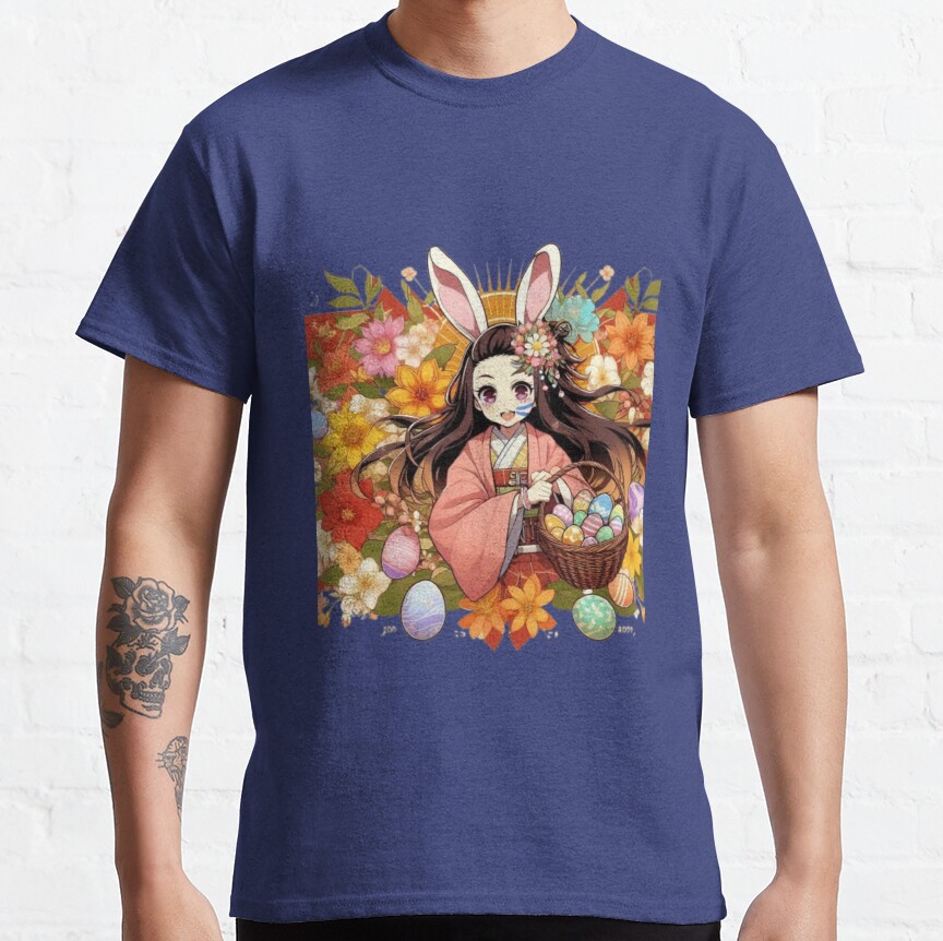 Nezuko S Easter Spirit Anime Meets Spring Joy T-shirt - Image 6