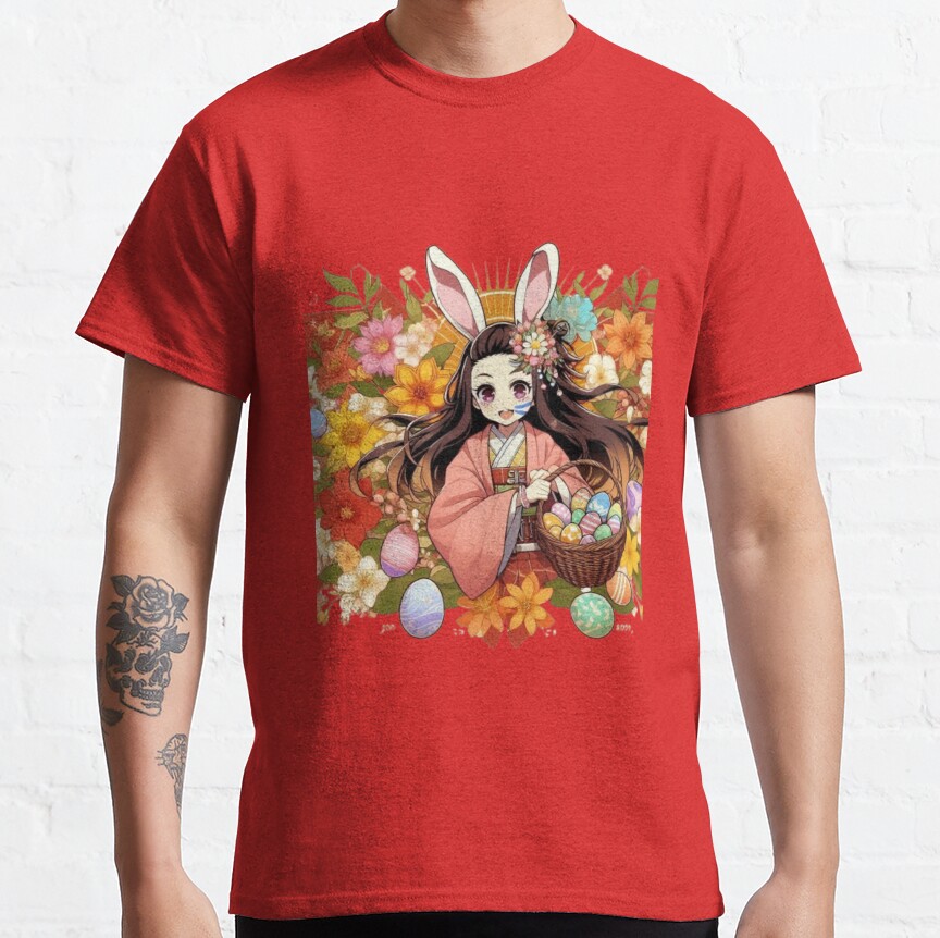 Nezuko S Easter Spirit Anime Meets Spring Joy T-shirt - Image 7
