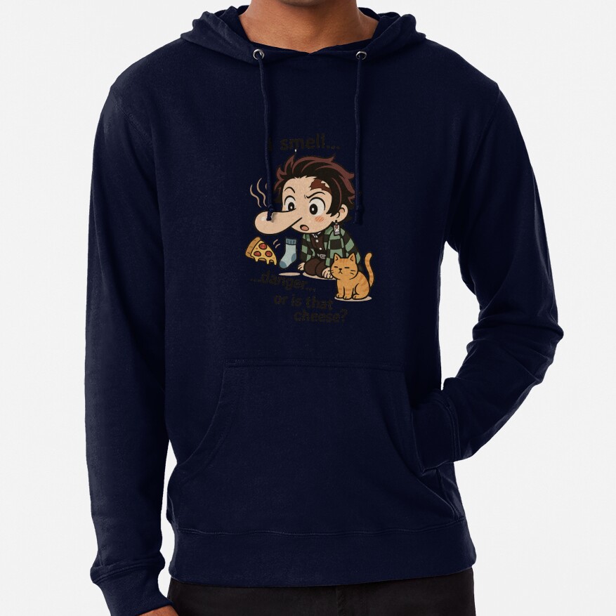 Chibi Tanjiro Sniffing Danger Or Cheese Hoodie - Image 6