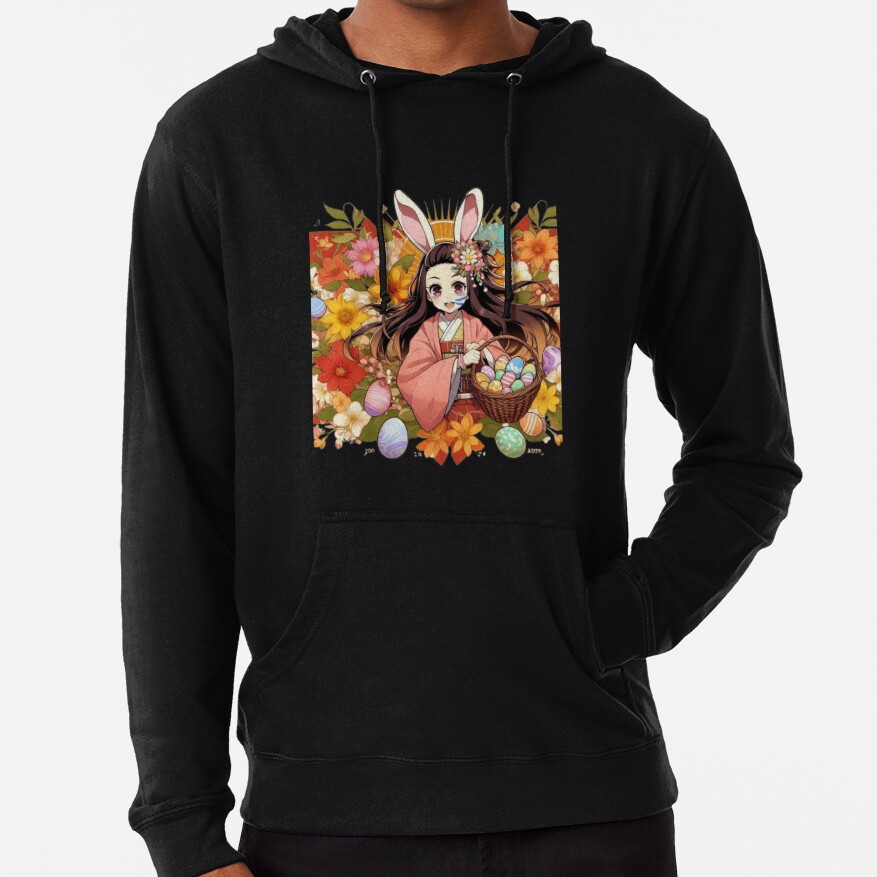Nezuko S Easter Spirit Anime Meets Spring Joy Hoodie - Image 2