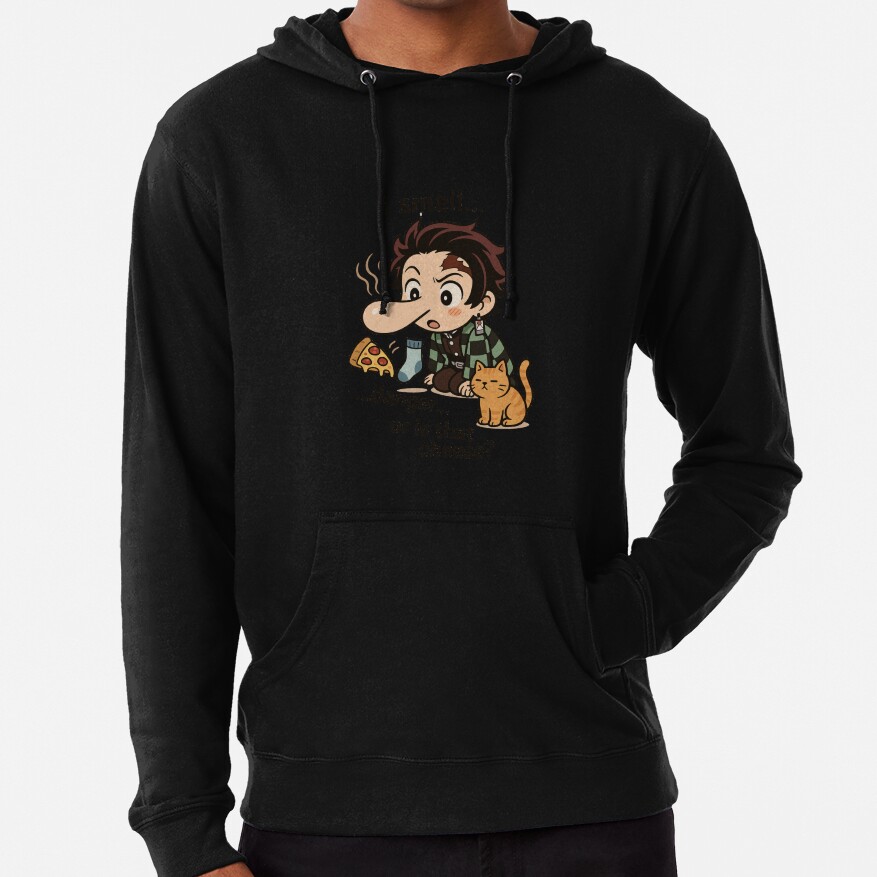 Chibi Tanjiro Sniffing Danger Or Cheese Hoodie - Image 2