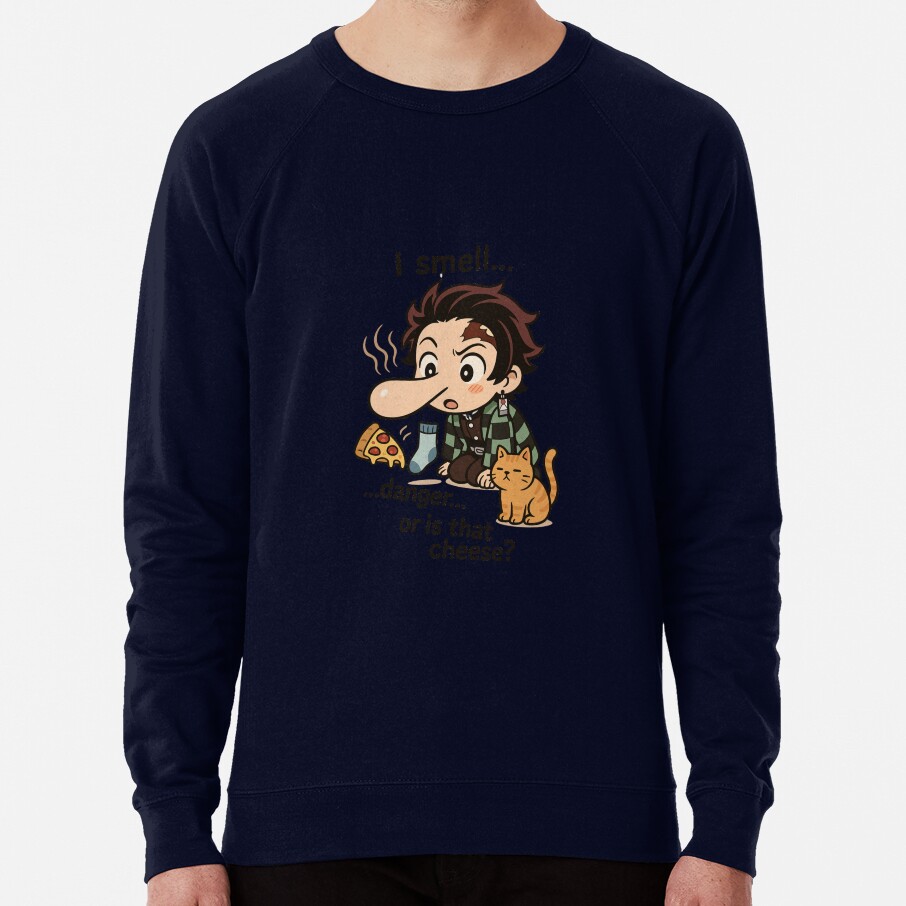 Chibi Tanjiro Sniffing Danger Or Cheese Sweatshirt - Image 6
