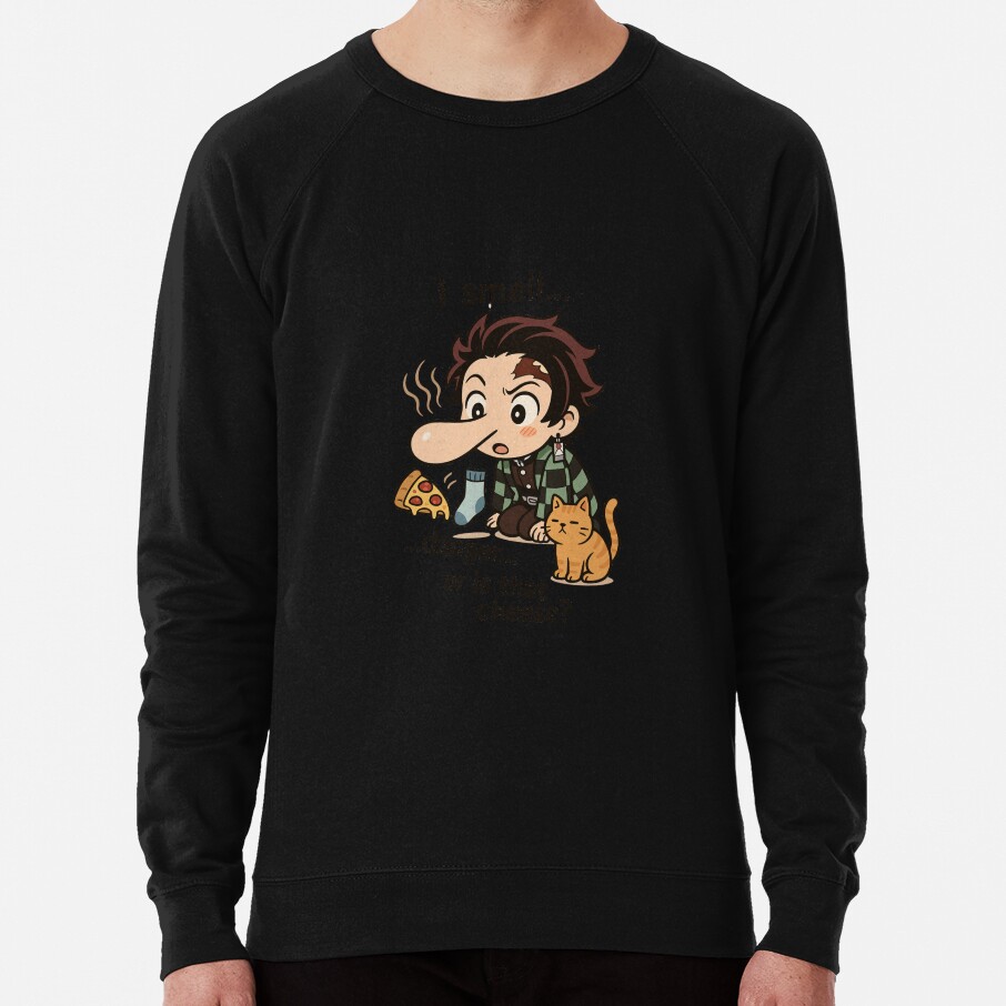 Chibi Tanjiro Sniffing Danger Or Cheese Sweatshirt - Image 2