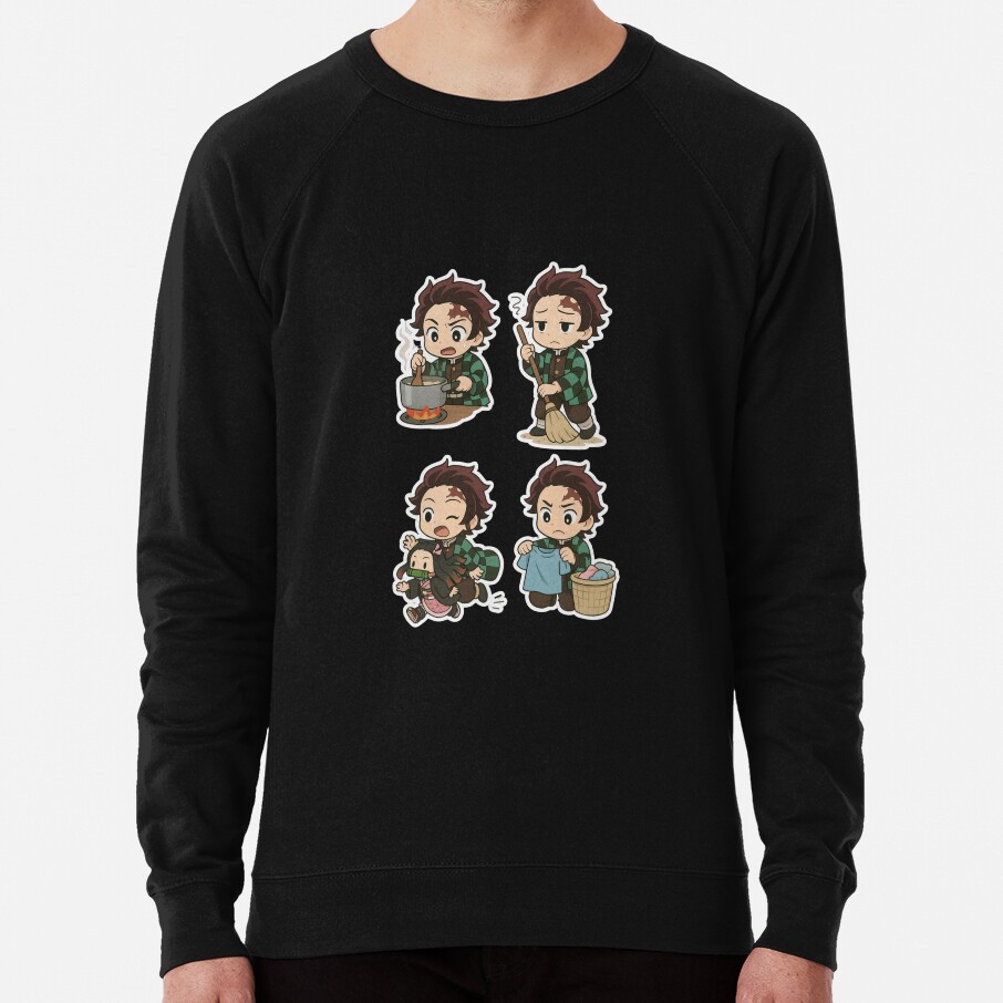 Tanjiro S Daily Struggles Funny Chibi Moments Of Everyday Chaos Sweatshirt