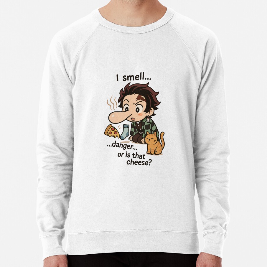 Chibi Tanjiro Sniffing Danger Or Cheese Sweatshirt