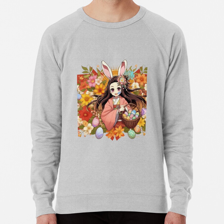 Nezuko S Easter Spirit Anime Meets Spring Joy Sweatshirt - Image 5