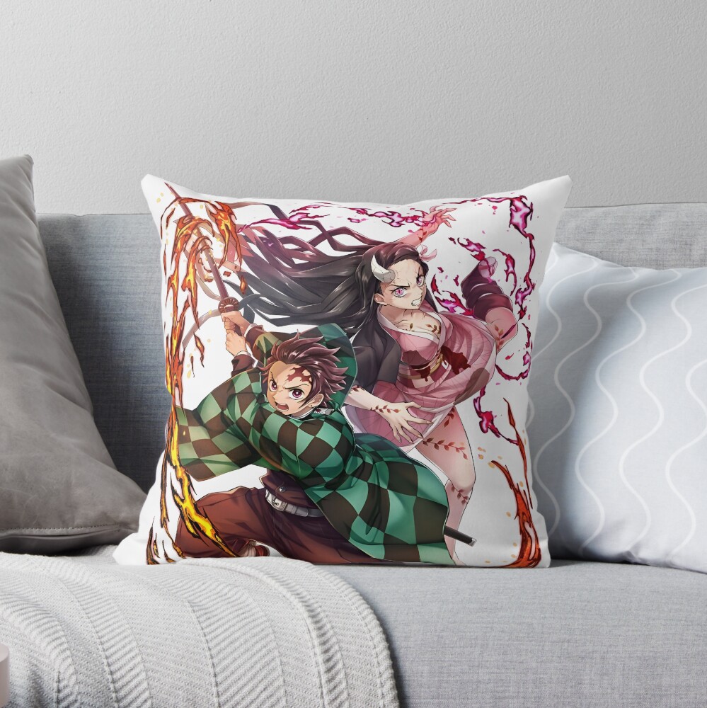 Great Good Art Work Of Slayer Yaiba Animes Film Throw Pillow