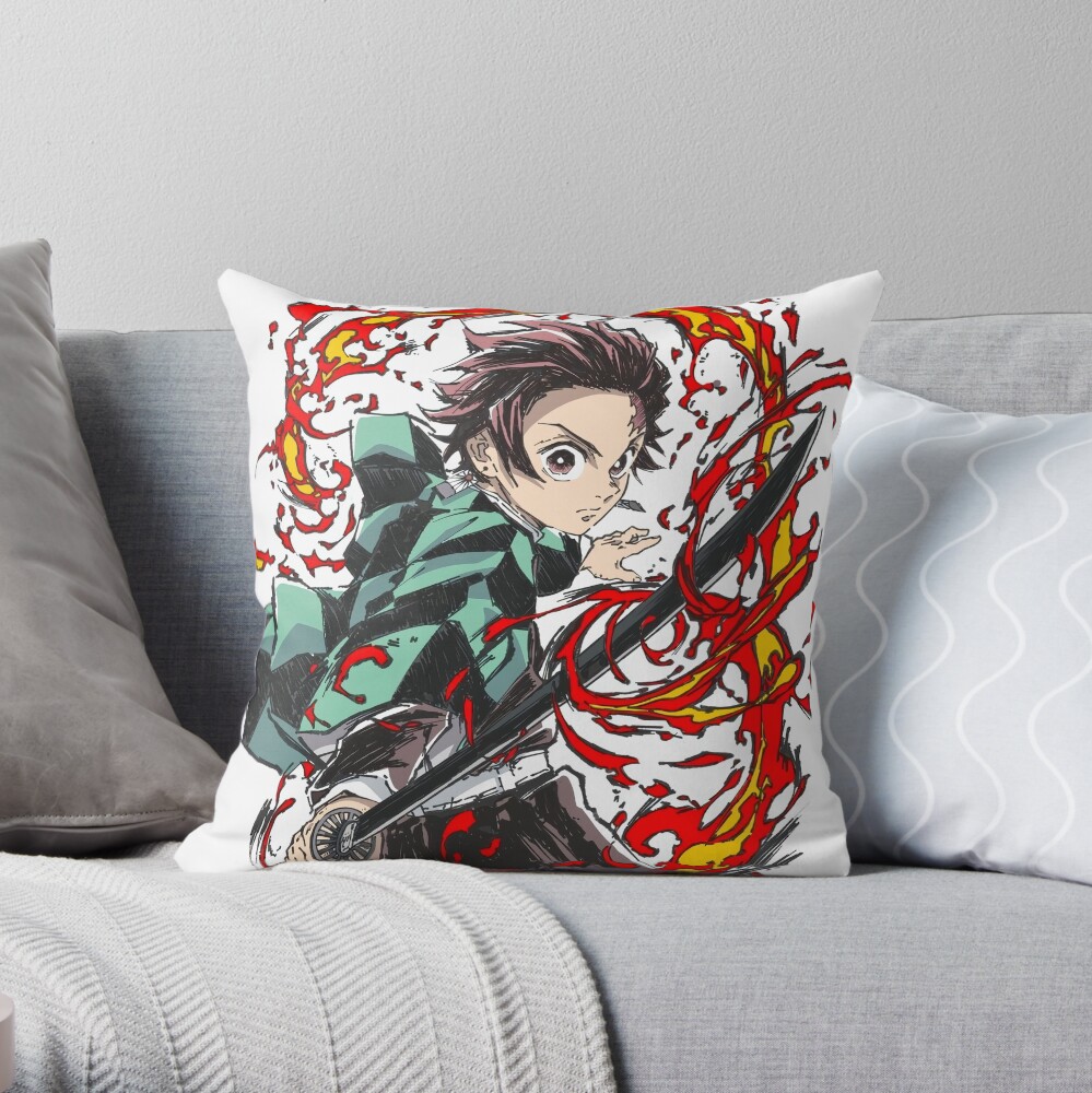 Art Work Of Great Nice Slayer Yaiba Animes Japan Throw Pillow