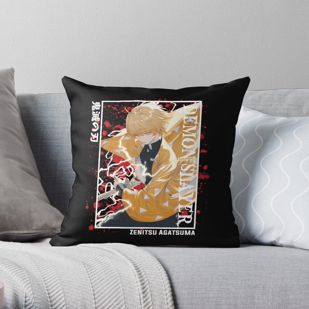 Demon Slayer Zenitsu Agatsuma Throw Pillow