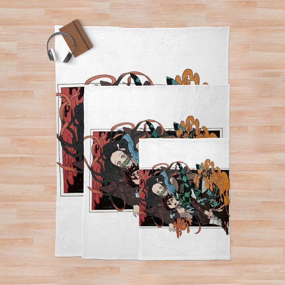 Art Work Of Amazing Slayer Yaiba Animes Japan Throw Blanket - Image 3