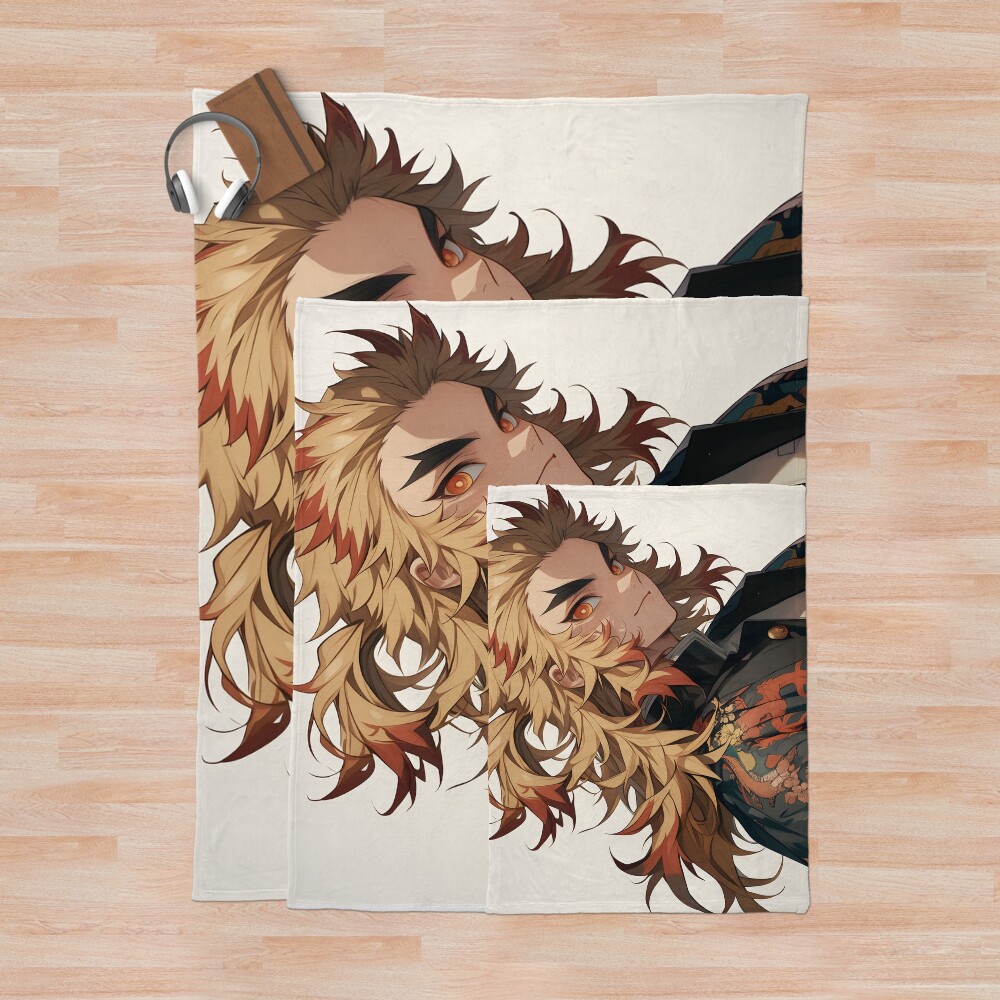 Rengoku Kyojuro Demon Slayer 12 Throw Blanket - Image 3