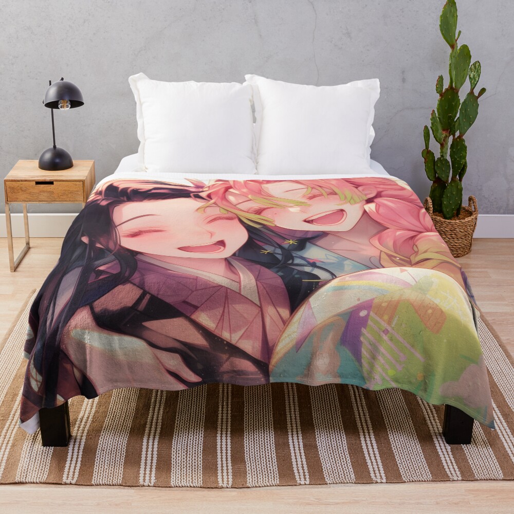 Nezuko Kamado And Mitsuri Kanroji Demon Slayer 1 Throw Blanket