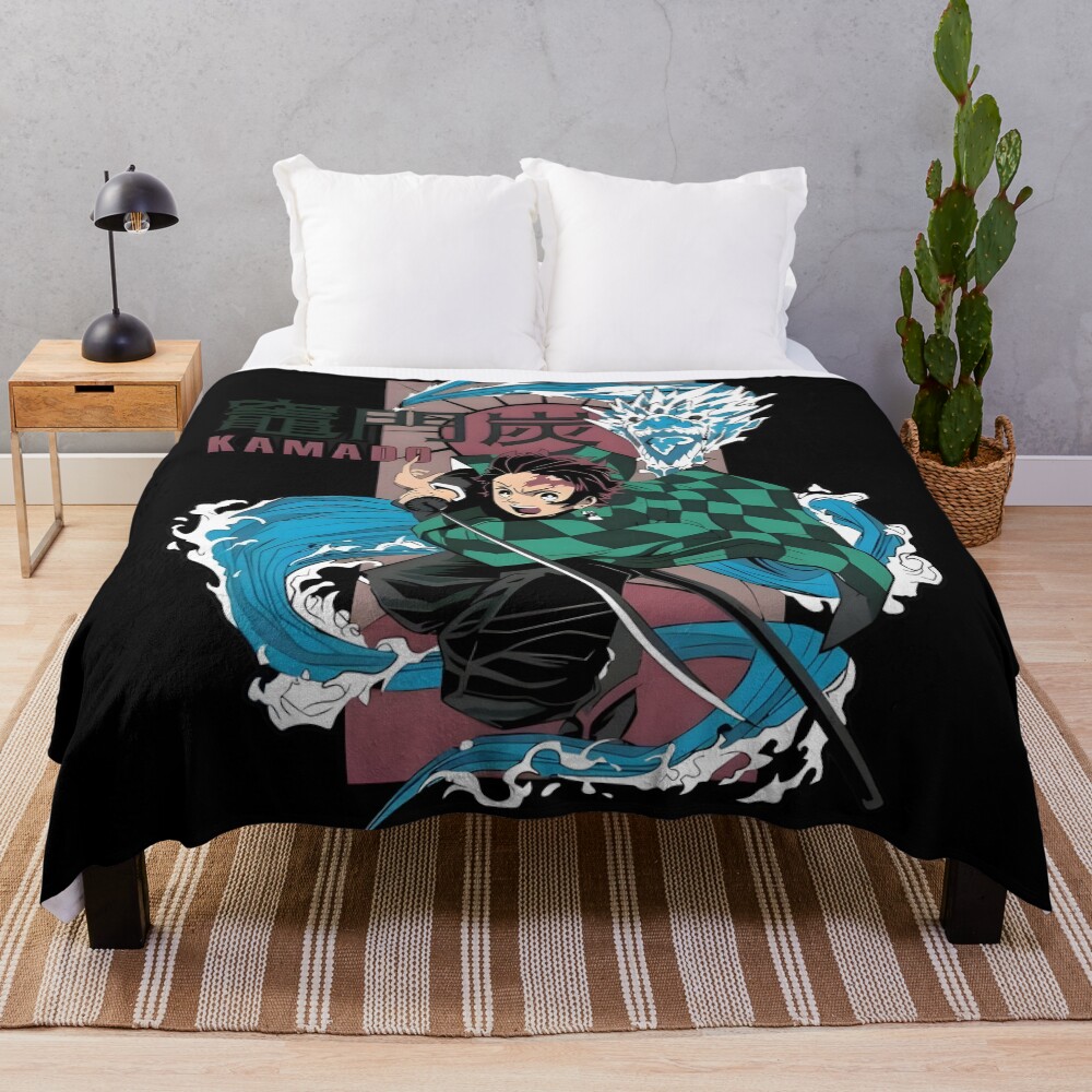 Amazing Art Work Of Slayer Yaiba Animes Film Water Dragon Throw Blanket