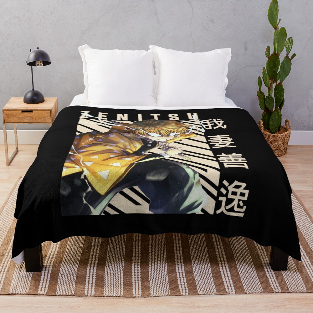 Demon Slayer Zenitsu Agatsuma Throw Blanket