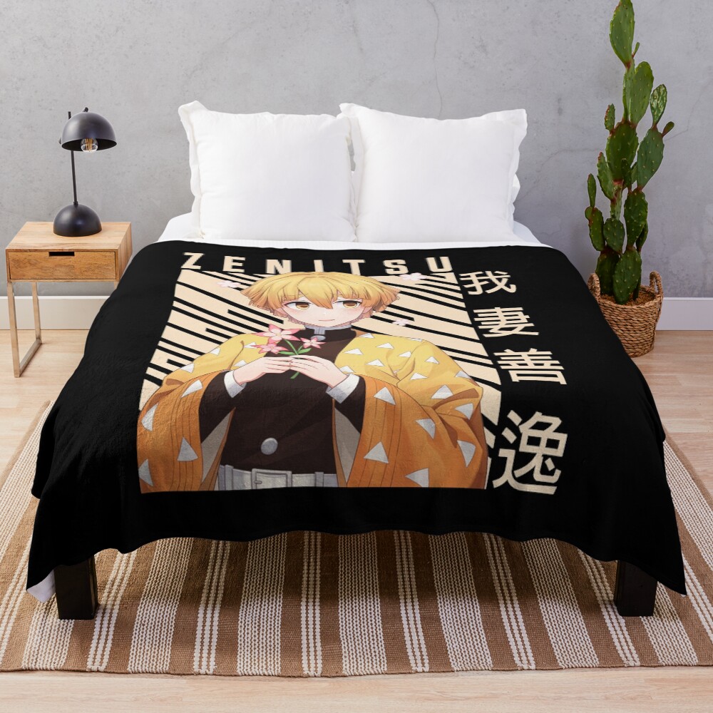 Demon Slayer Zenitsu Agatsuma Throw Blanket