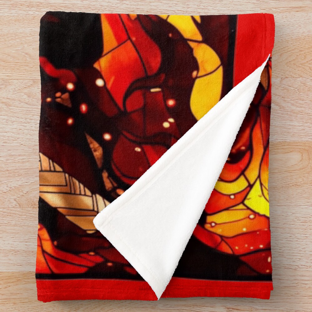 Stained Glass Flame Slayer Throw Blanket - Image 2