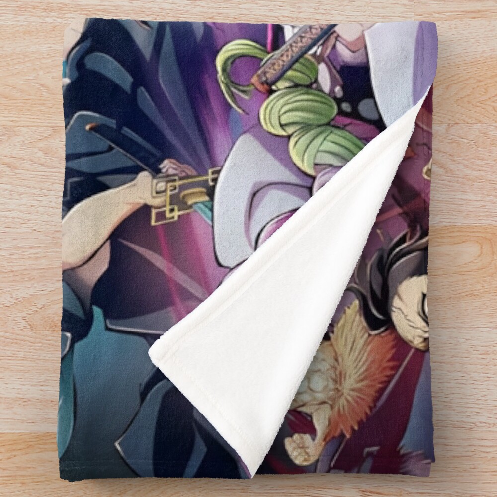 Demon Slayer Kimetsu No Yaiba Demon Slayer Cover Image Throw Blanket - Image 2