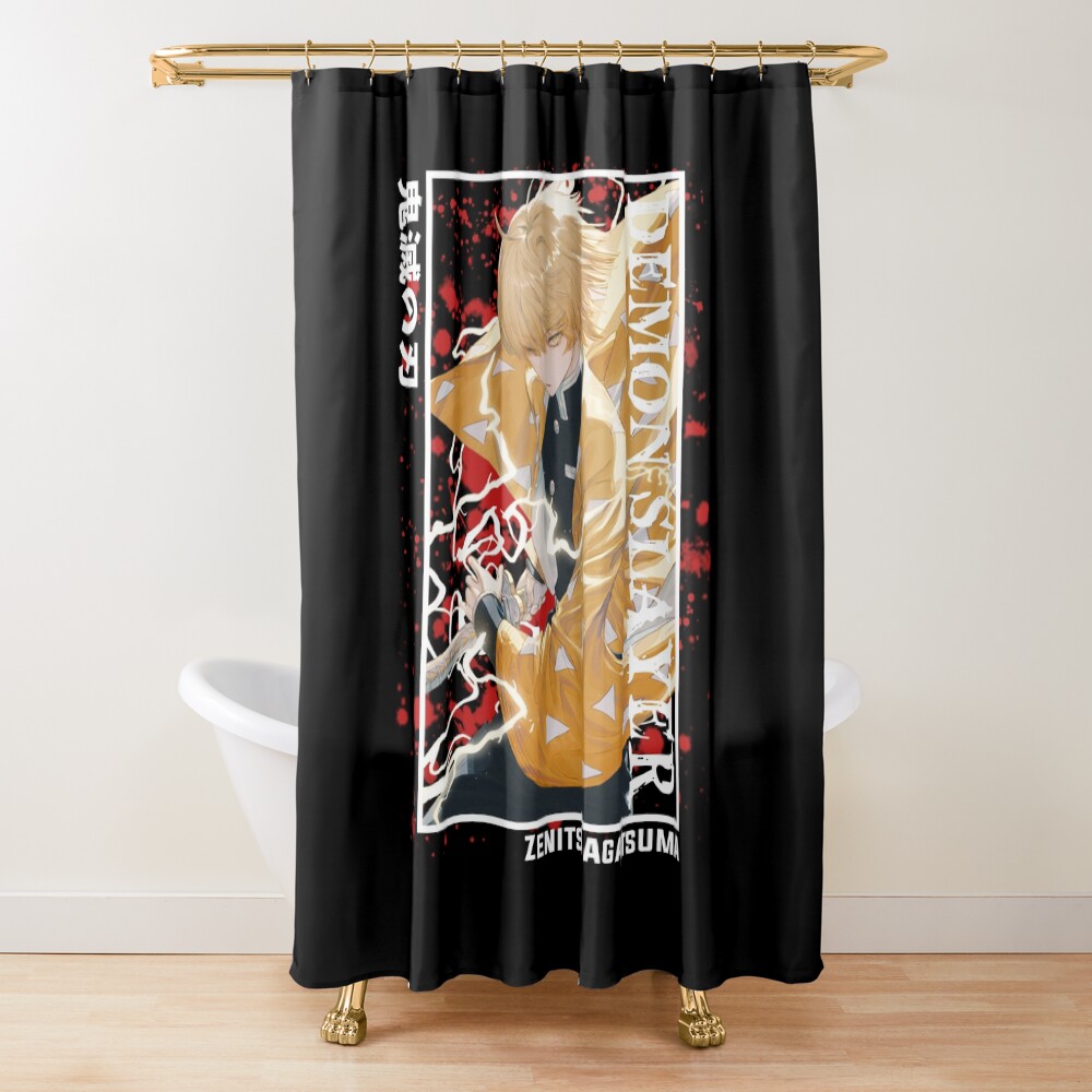 Demon Slayer Zenitsu Agatsuma Shower Curtain