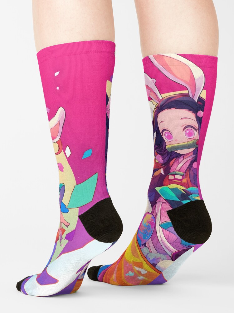 Tanjiro And Nezuko Kamado Easter Demon Slayer 9 Socks - Image 2