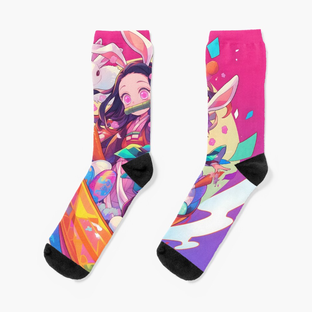 Tanjiro And Nezuko Kamado Easter Demon Slayer 9 Socks