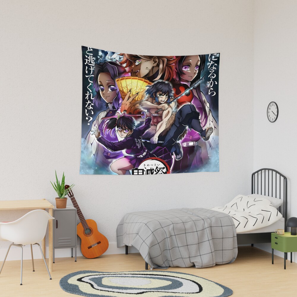 Amazing Art Work Of Slayer Yaiba Animes Film Upper Moon Tapestry