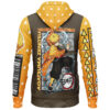 Agatsuma Zenitsu Demon Slayer Streetwear Lightweight Hoodie BACK mockup - Demon Slayer UK Shop