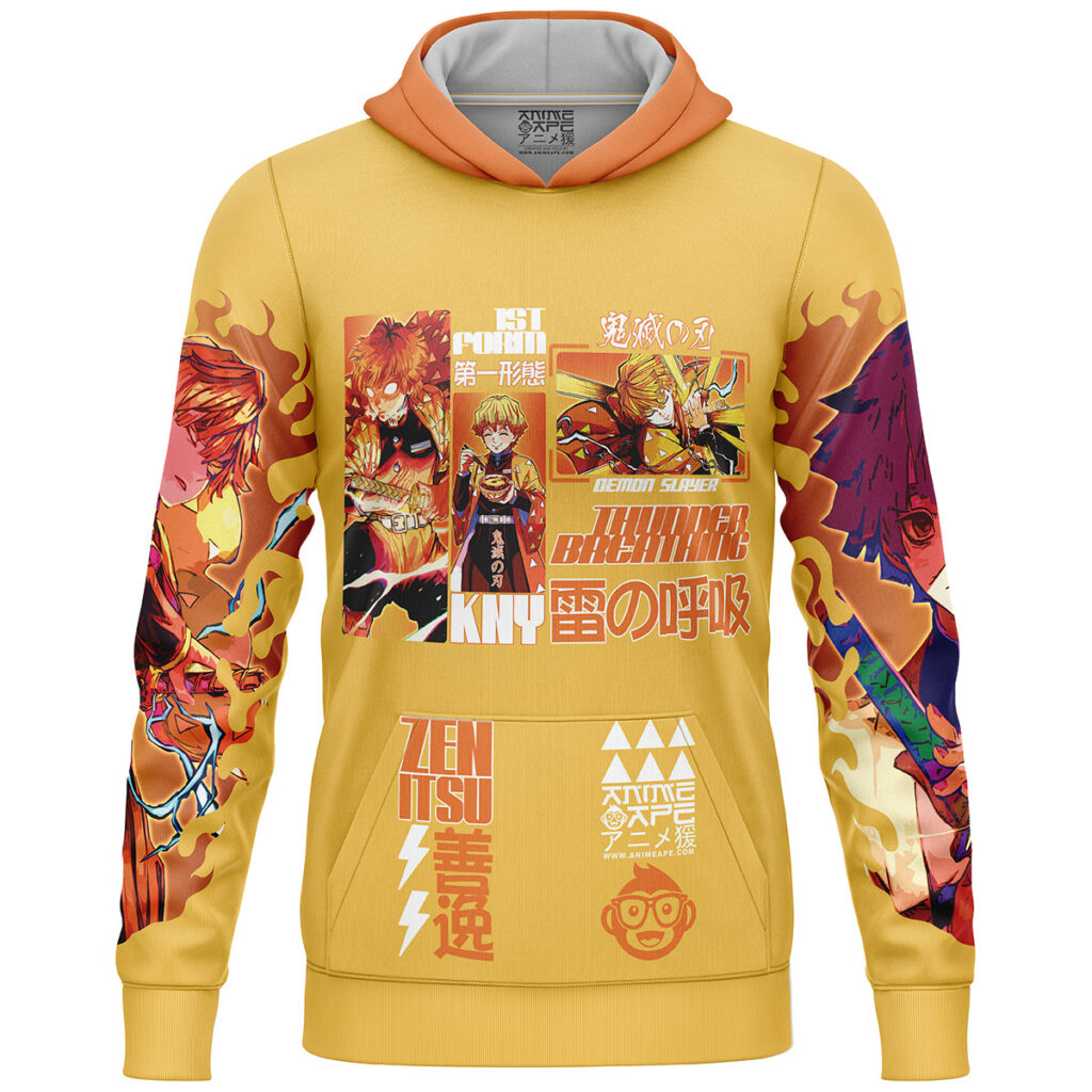 Agatsuma Zenitsu V2 Demon Slayer Streetwear  3D Hoodie - Image 2