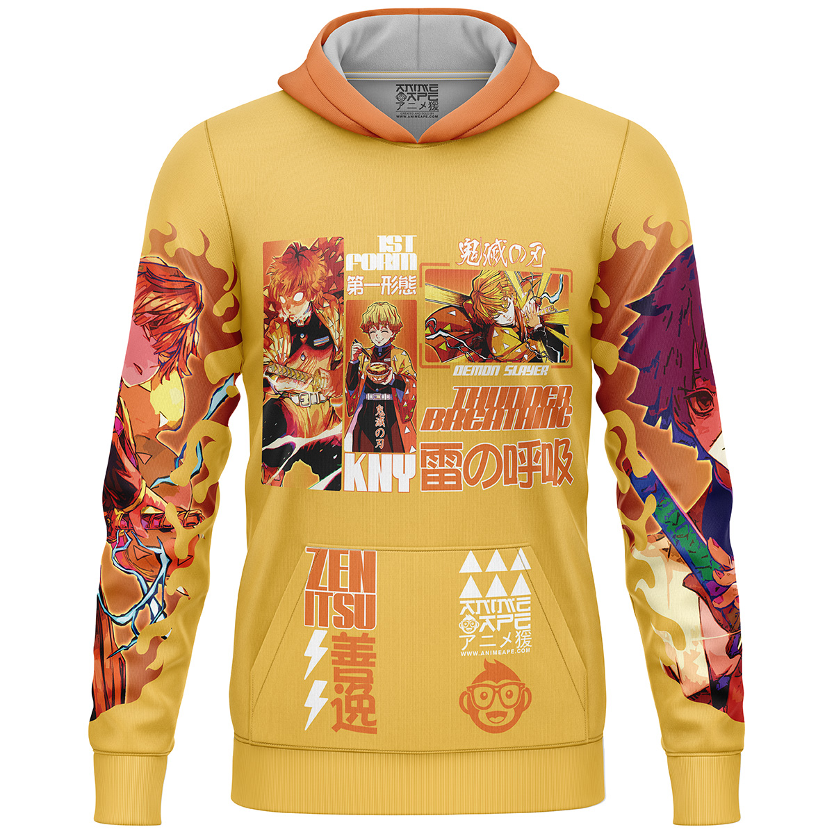 Agatsuma Zenitsu V2 Demon Slayer Streetwear  3D Hoodie - Image 2