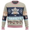 Chibi Christmas Inosuke Hashibira DS PC Ugly Christmas Sweater front mockup - Demon Slayer UK Shop