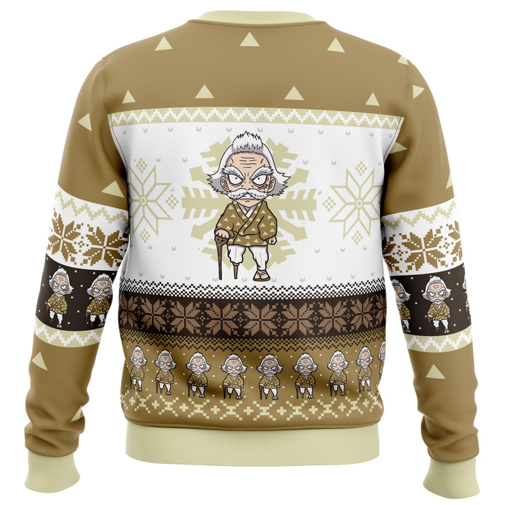 Chibi Christmas Jigoro Kuwajima Demon Slayer Ugly Christmas Sweater - Image 2