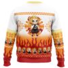 Chibi Christmas Kyojuro Rengoku DS PC Ugly Christmas Sweater back mockup - Demon Slayer UK Shop