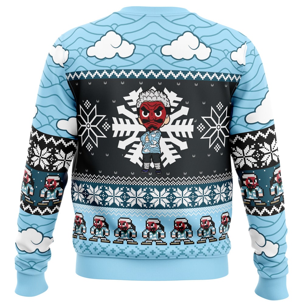 Chibi Christmas Urokodaki Sakonji Demon Slayer Ugly Christmas Sweater - Image 2