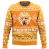Chibi Christmas Zenitsu Agatsuma DS PC Ugly Christmas Sweater front mockup - Demon Slayer UK Shop