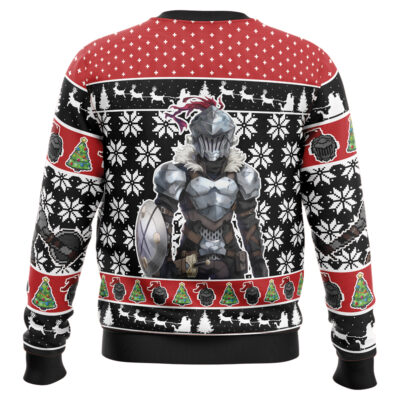 Christmas Adventurer Goblin Slayer Ugly Christmas Sweater BACK mockup - Demon Slayer UK Shop