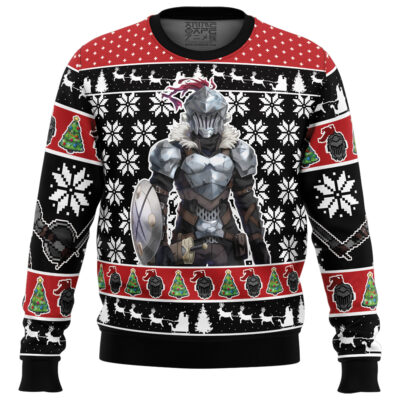 Christmas Adventurer Goblin Slayer Ugly Christmas Sweater FRONT mockup - Demon Slayer UK Shop
