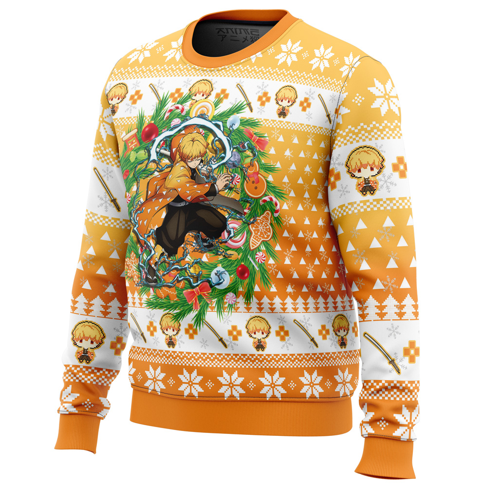 Christmas Zenitsu Agatsuma Demon Slayer Ugly Christmas Sweater - Image 2