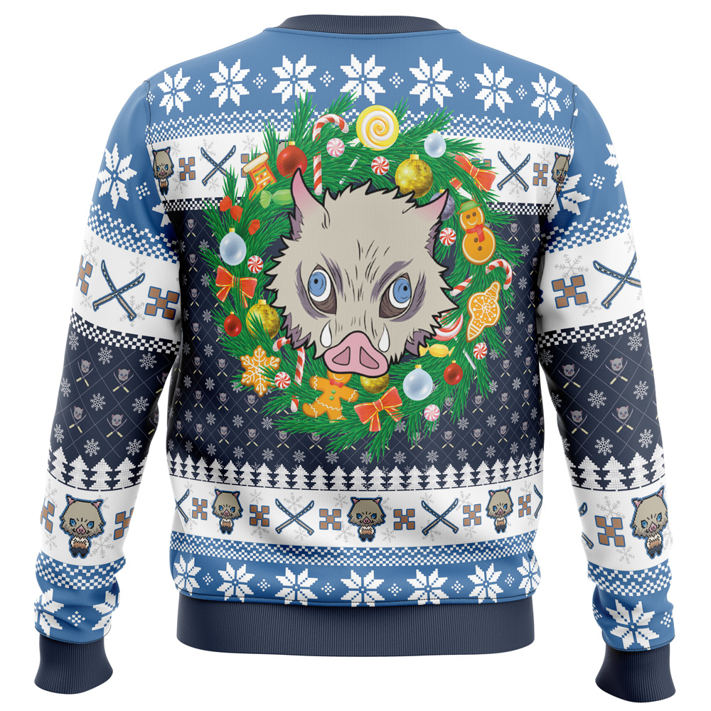 Christmas Hashibira Inosuke Demon Slayer Ugly Christmas Sweater - Image 4