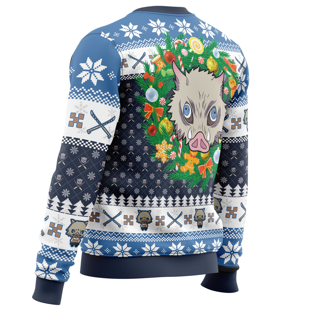 Christmas Hashibira Inosuke Demon Slayer Ugly Christmas Sweater - Image 3