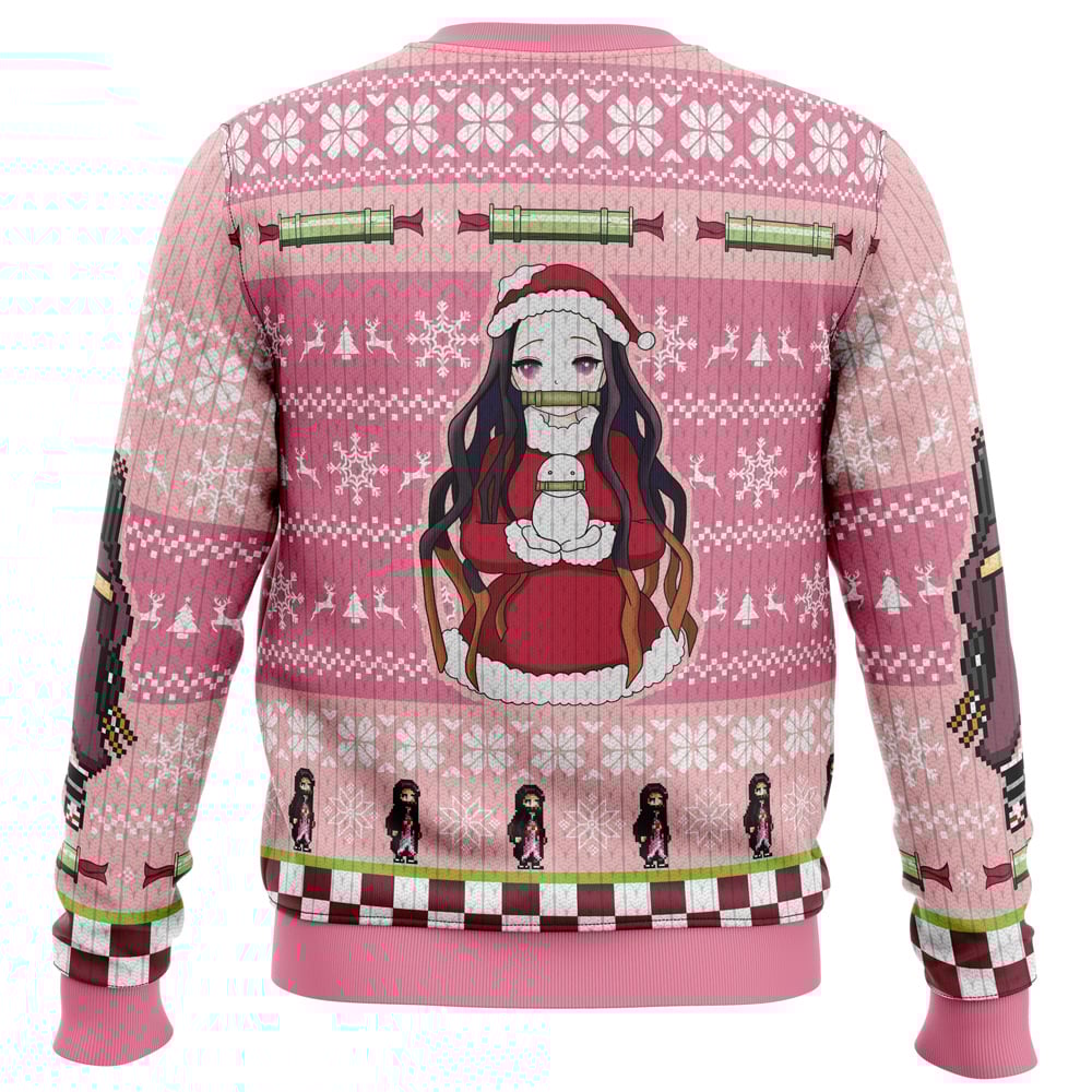 Christmas Nezuko Kamado Demon Slayer Ugly Christmas Sweater - Image 4