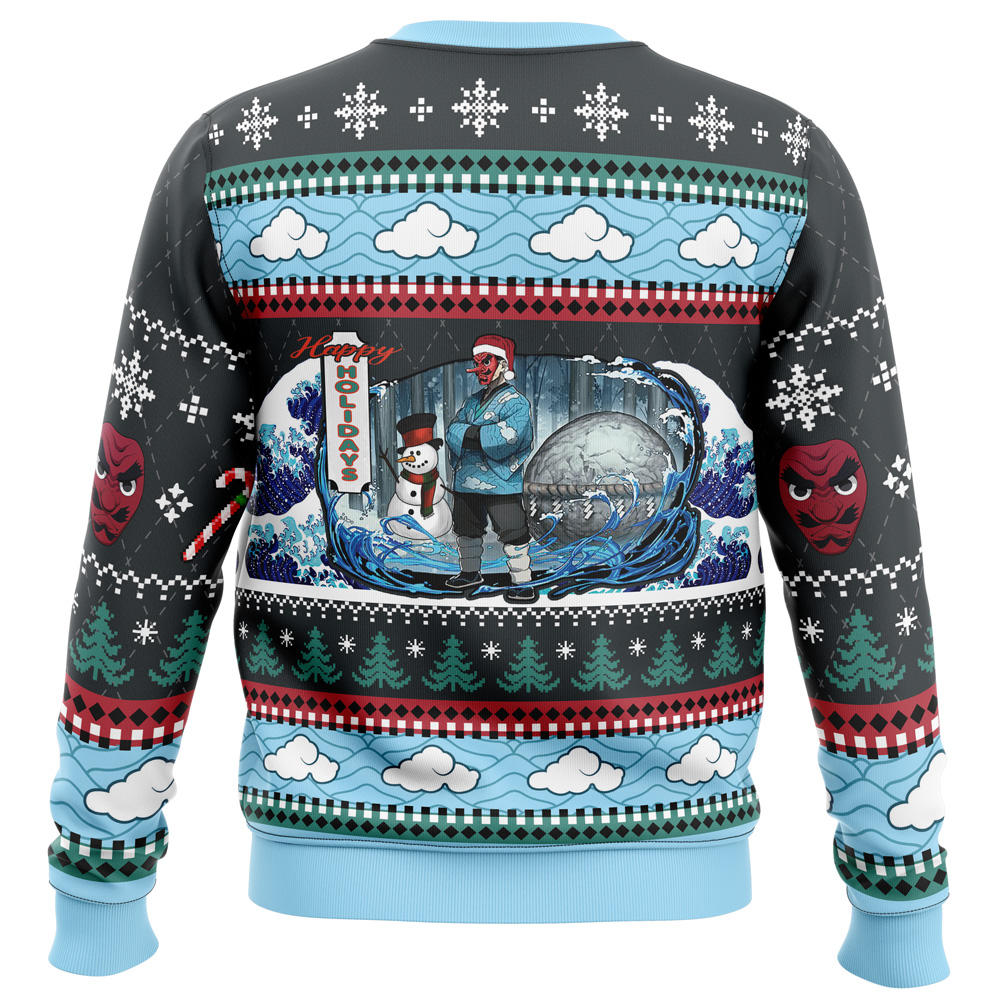 Christmas Sakonji Urokodaki Demon Slayer Ugly Christmas Sweater - Image 4
